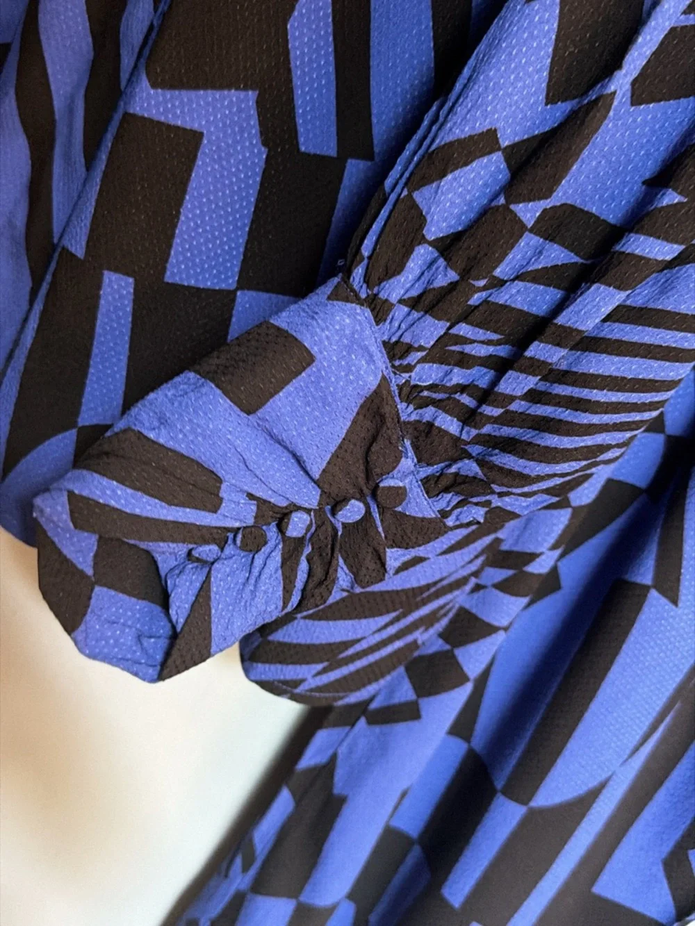 Blue Black Abstract Print Matching Set Medium